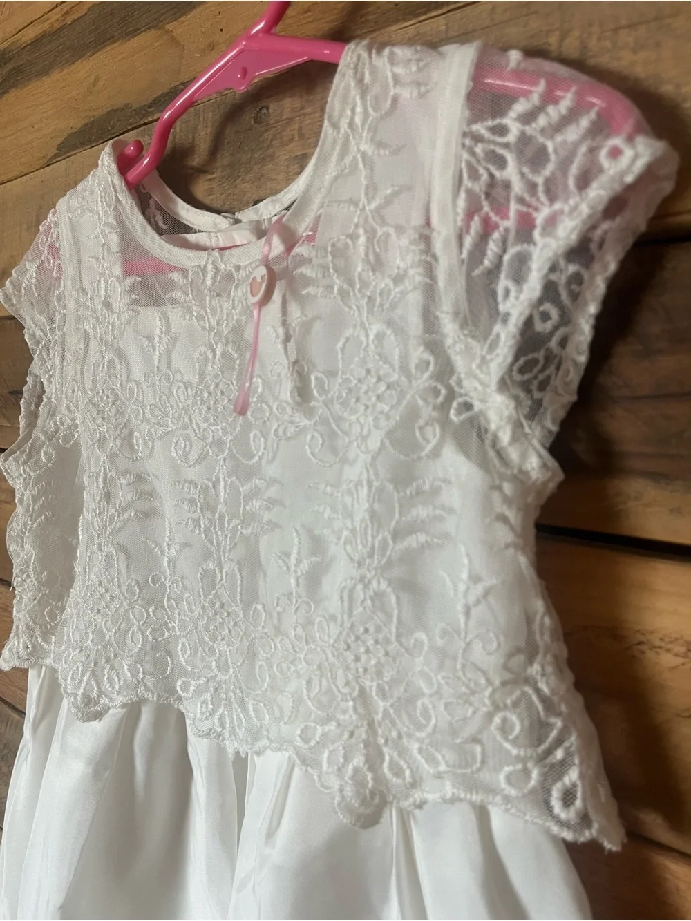 Little Girls White Lace Overlay Formal Dress Size 2-3yrs